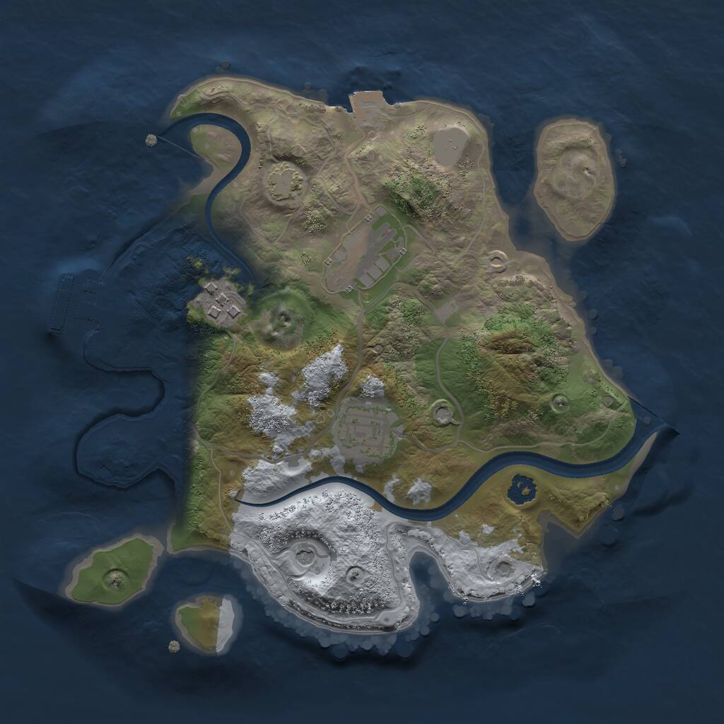 Rust Map: Procedural Map, Size: 2500, Seed: 348616415, 7 Monuments