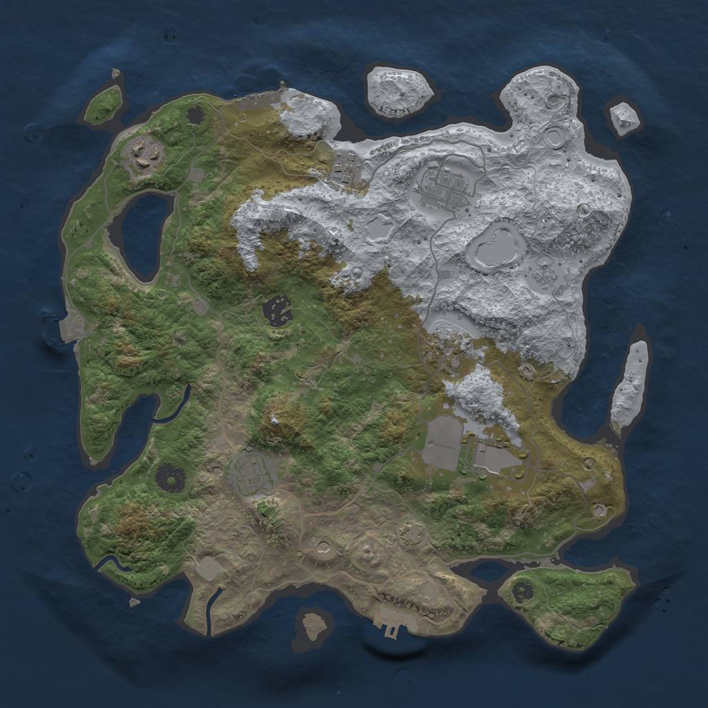 Rust Map: Procedural Map, Size: 3500, Seed: 230086645, 15 Monuments