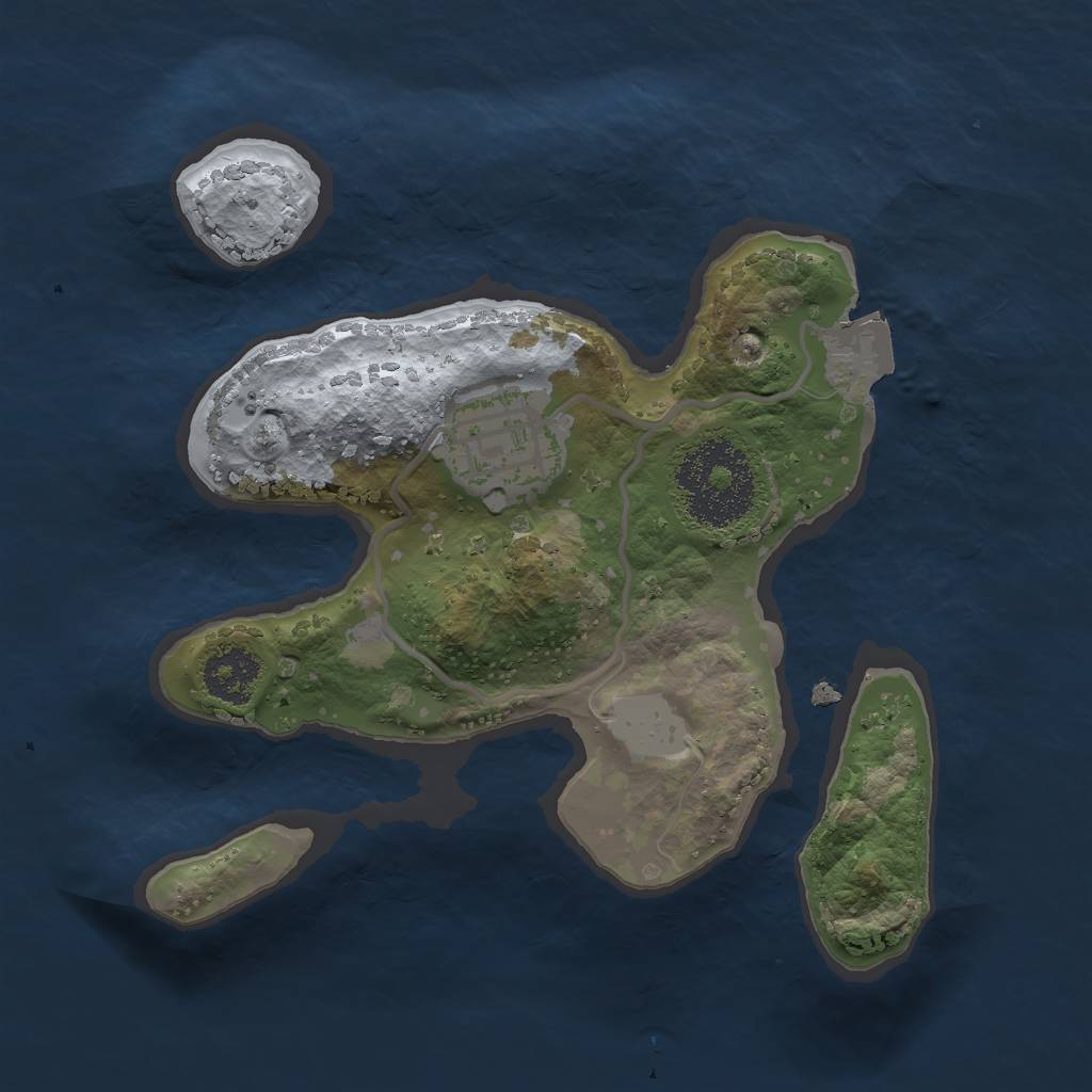 Rust Map: Procedural Map, Size: 2000, Seed: 23569092, 4 Monuments