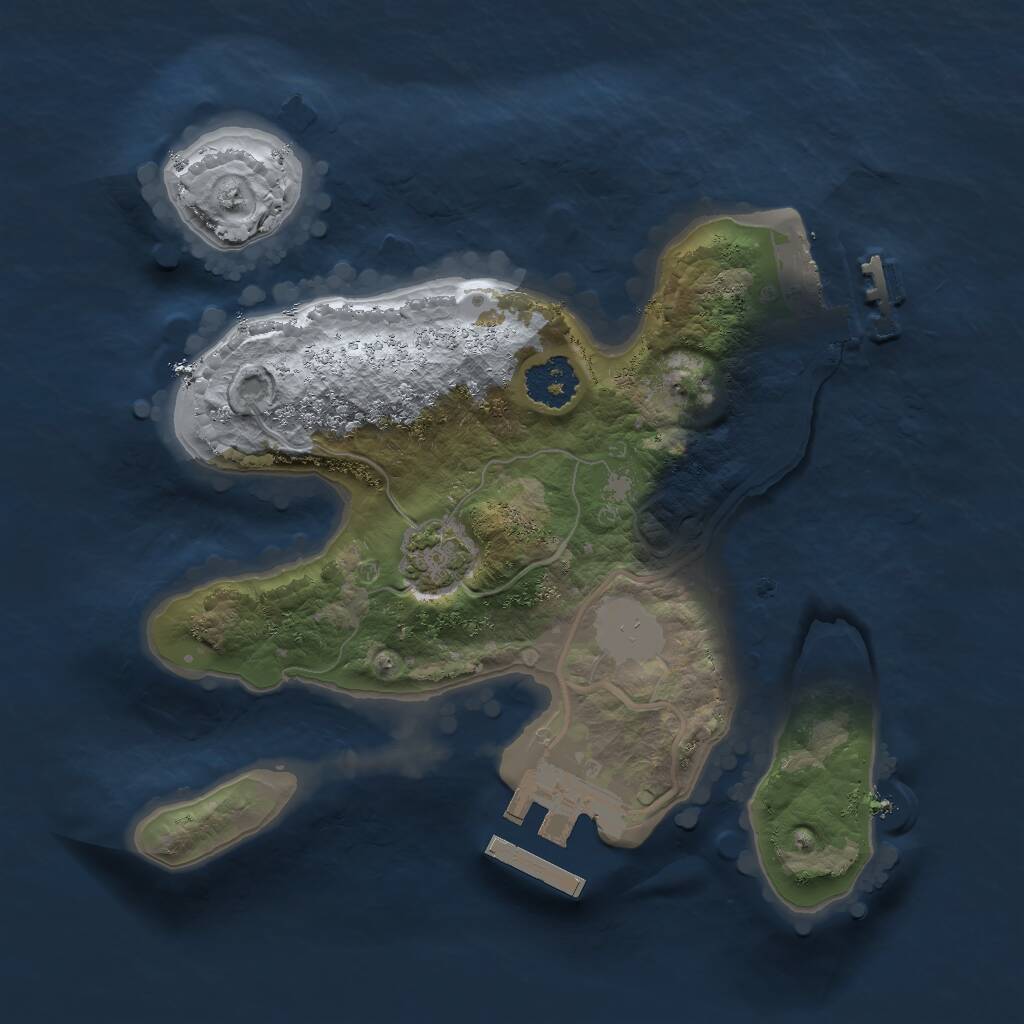 Rust Map: Procedural Map, Size: 2000, Seed: 23569092, 4 Monuments
