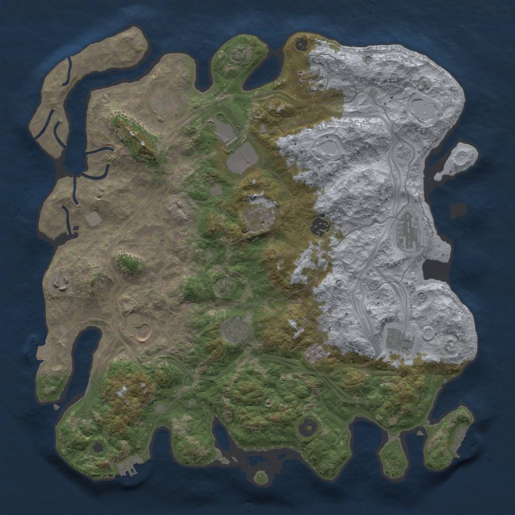 Rust Map: Procedural Map, Size: 4250, Seed: 23423665, 19 Monuments