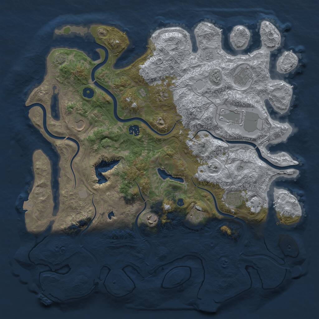 Rust Map: Procedural Map, Size: 4300, Seed: 853, 14 Monuments