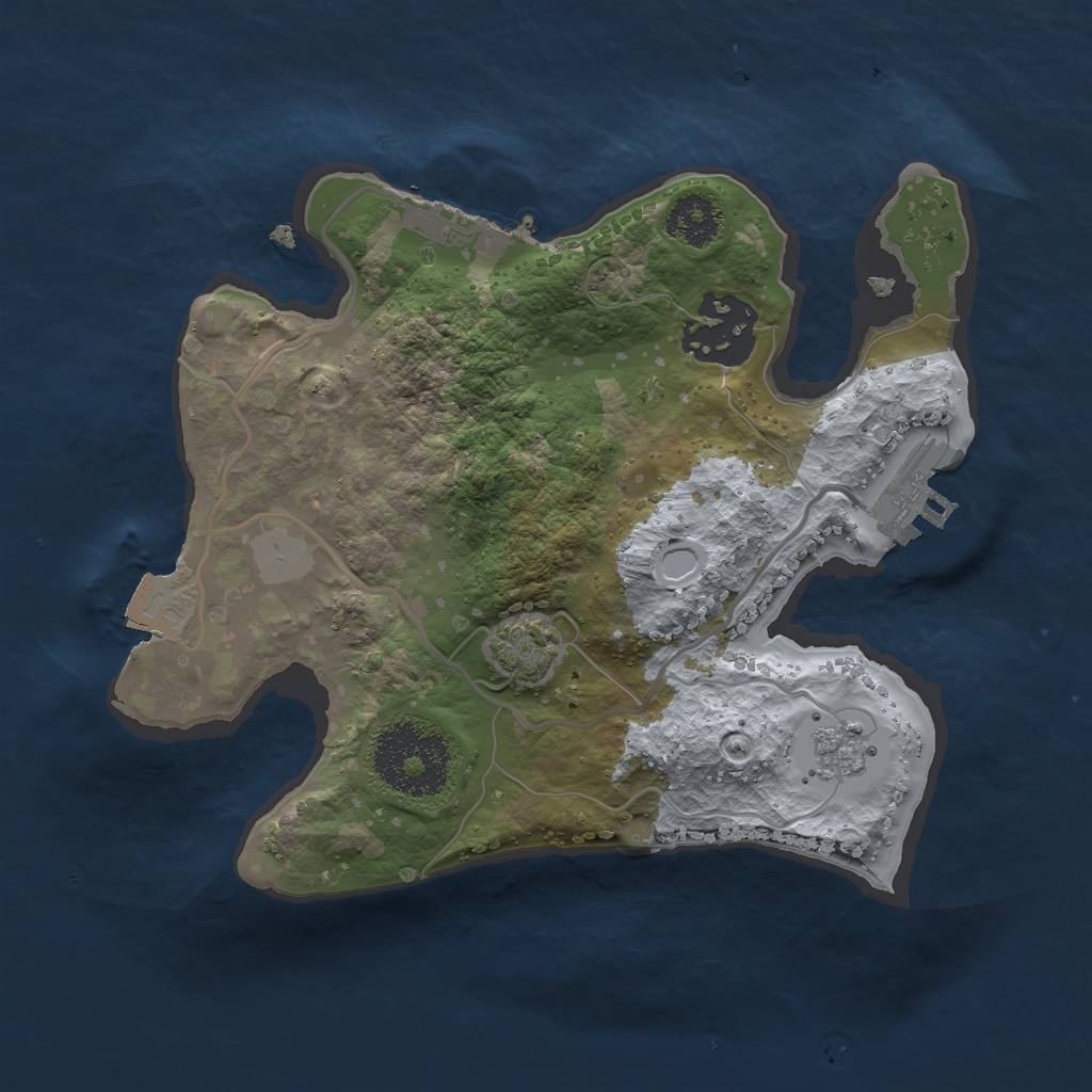 Rust Map: Procedural Map, Size: 2200, Seed: 31415922, 8 Monuments