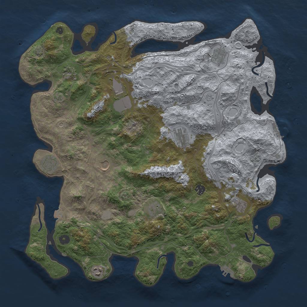 Rust Map: Procedural Map, Size: 4500, Seed: 19263, 19 Monuments