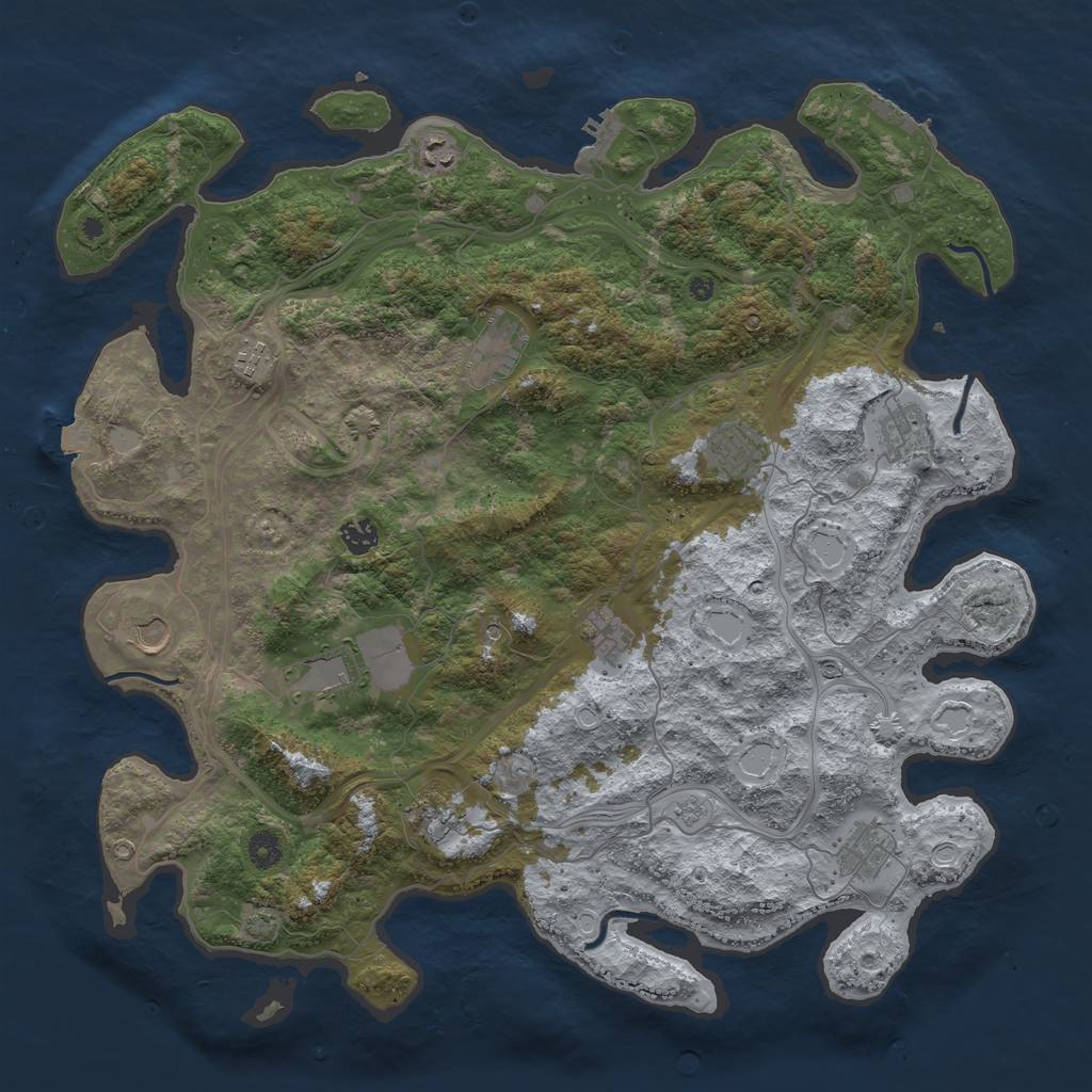 Rust Map: Procedural Map, Size: 4500, Seed: 564238, 19 Monuments