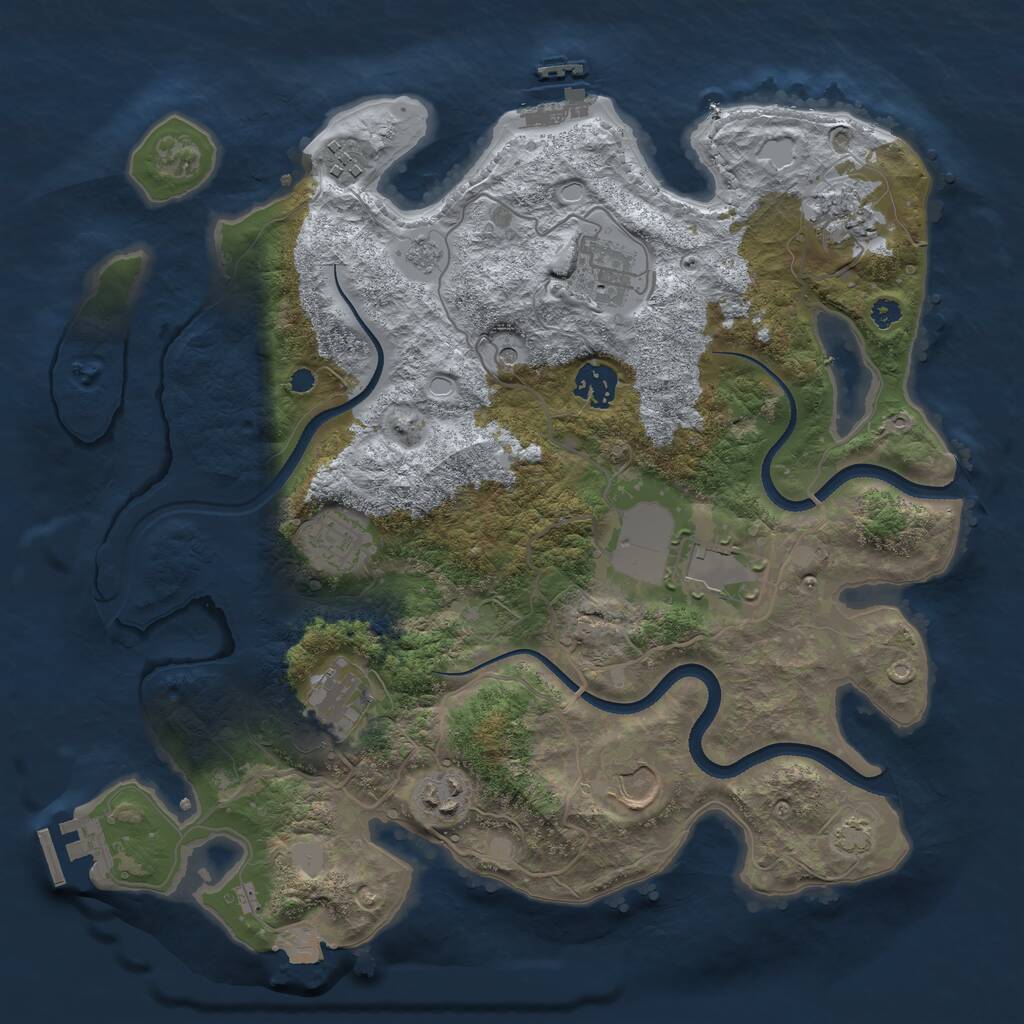 Rust Map: Procedural Map, Size: 3500, Seed: 1787693279, 15 Monuments