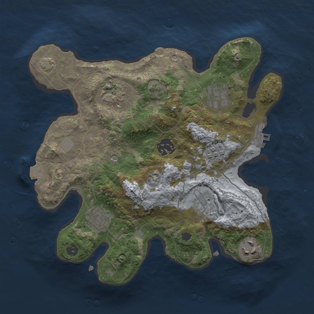 Rust Map: Procedural Map, Size: 2800, Seed: 1673516871, 13 Monuments