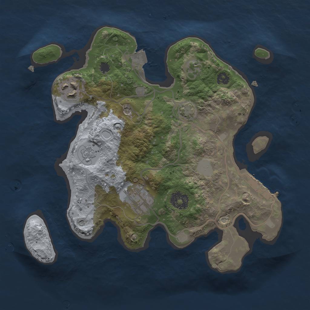 Rust Map: Procedural Map, Size: 2500, Seed: 478869955, 9 Monuments