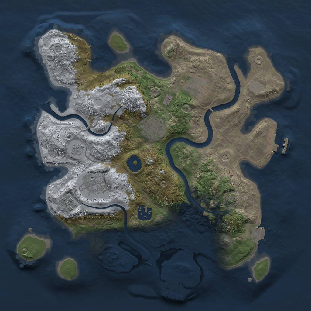 Rust Map: Procedural Map, Size: 3000, Seed: 765283, 11 Monuments