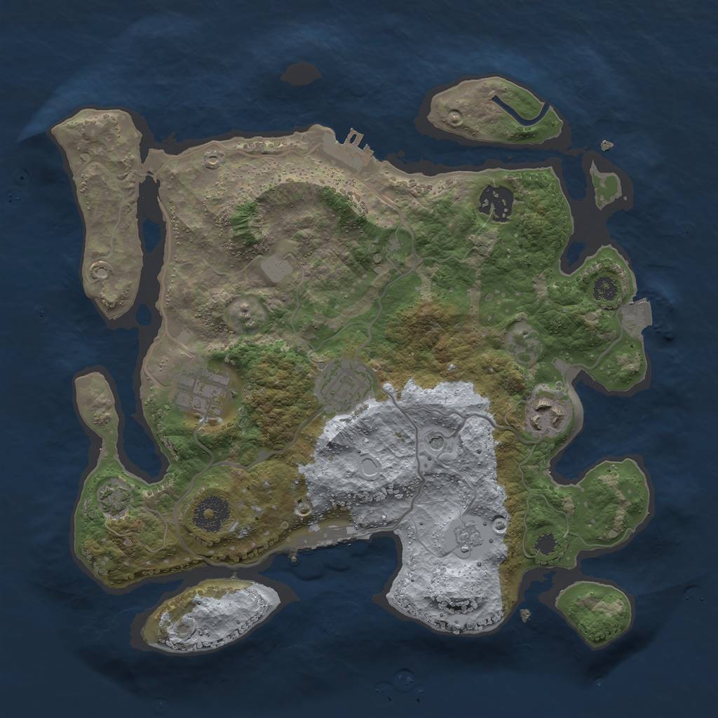 Rust Map: Procedural Map, Size: 3000, Seed: 799331668, 12 Monuments