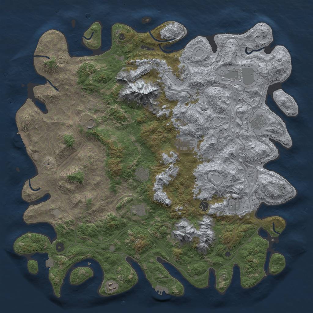 Rust Map: Procedural Map, Size: 5000, Seed: 82913651, 19 Monuments