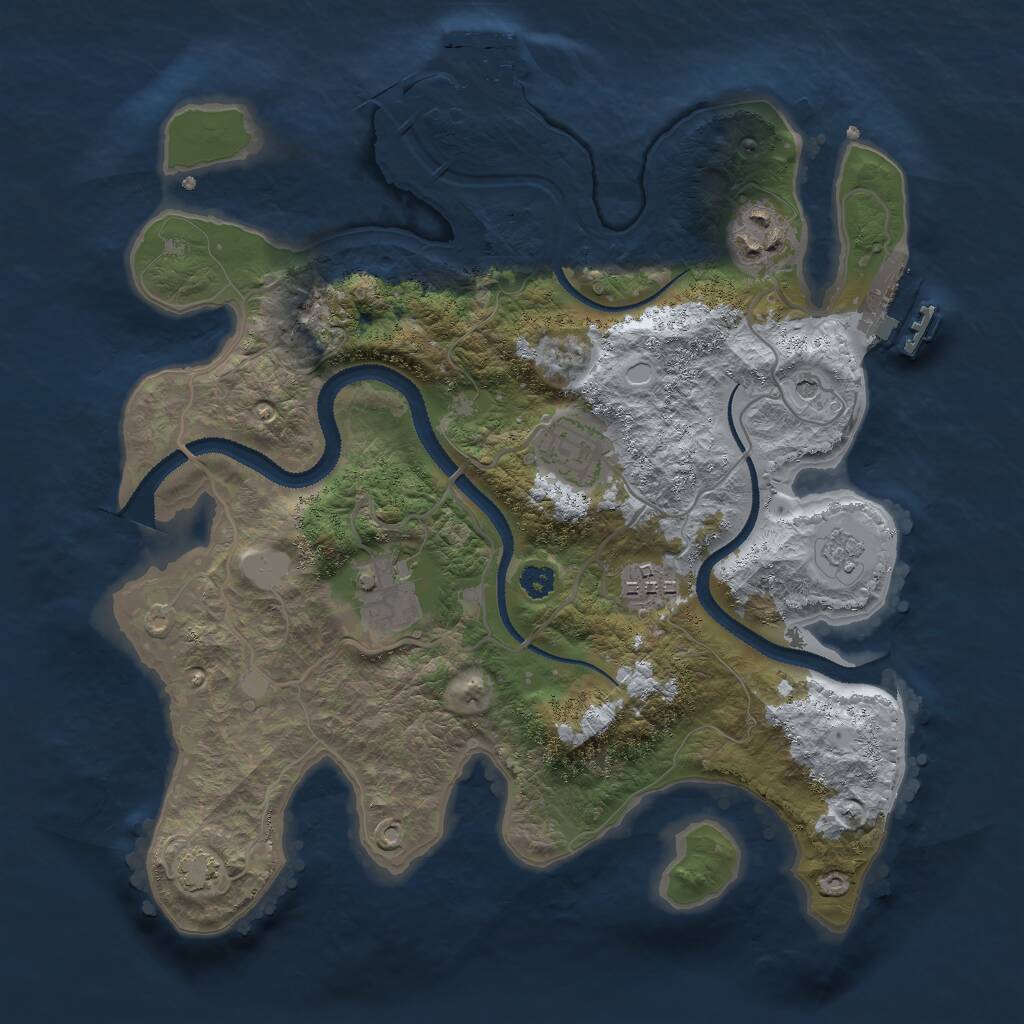 Rust Map: Procedural Map, Size: 3000, Seed: 952268950, 10 Monuments