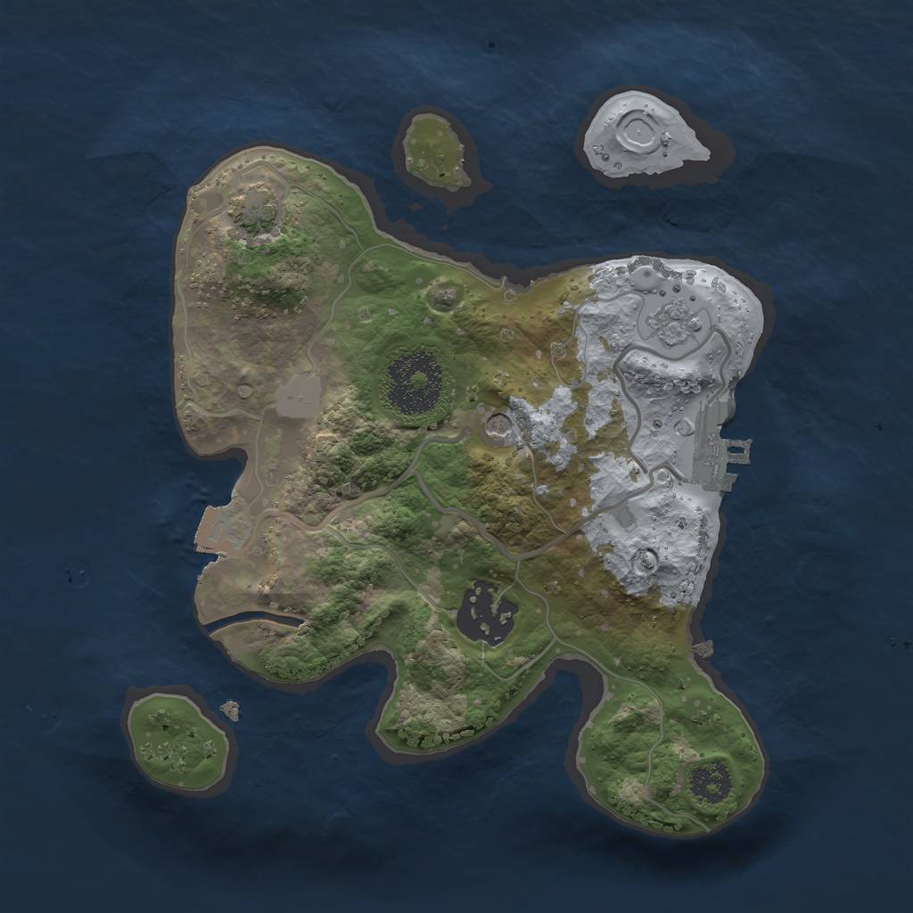 Rust Map: Procedural Map, Size: 2250, Seed: 1587563494, 8 Monuments