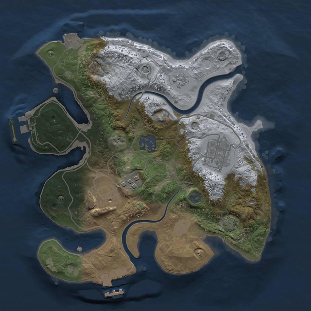 Rust Map: Procedural Map, Size: 2500, Seed: 112365115, 12 Monuments