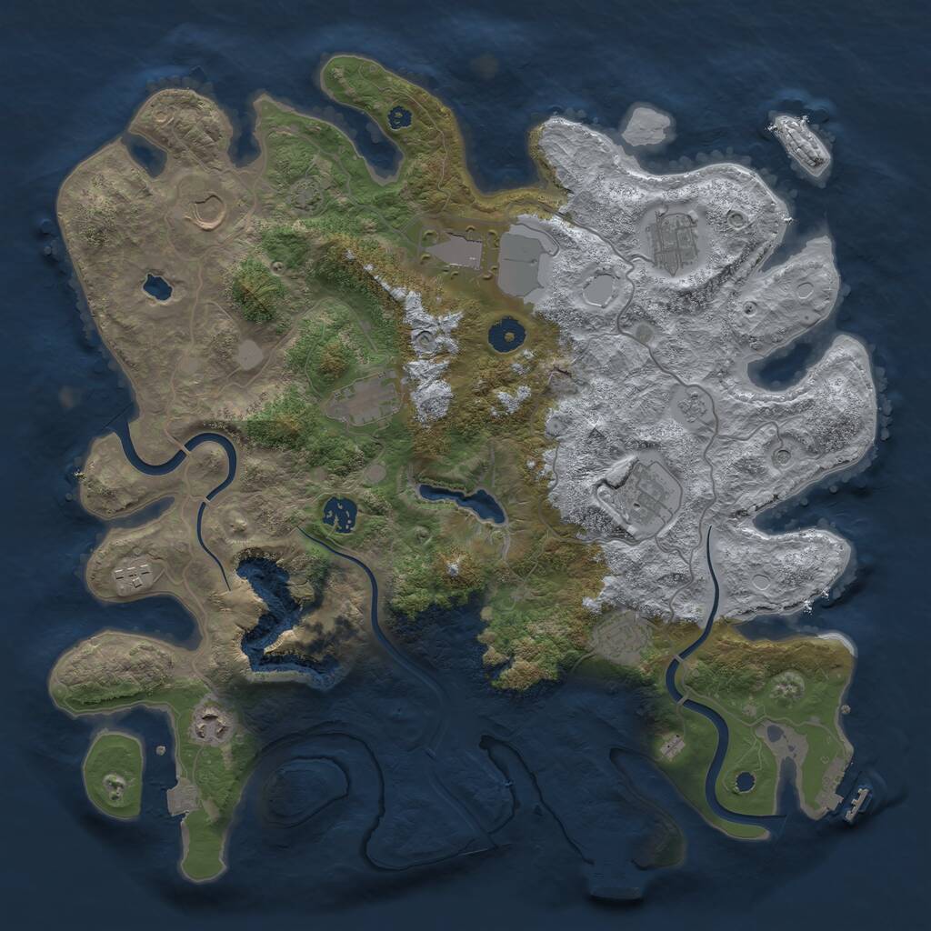 Rust Map: Procedural Map, Size: 4000, Seed: 82913651, 15 Monuments