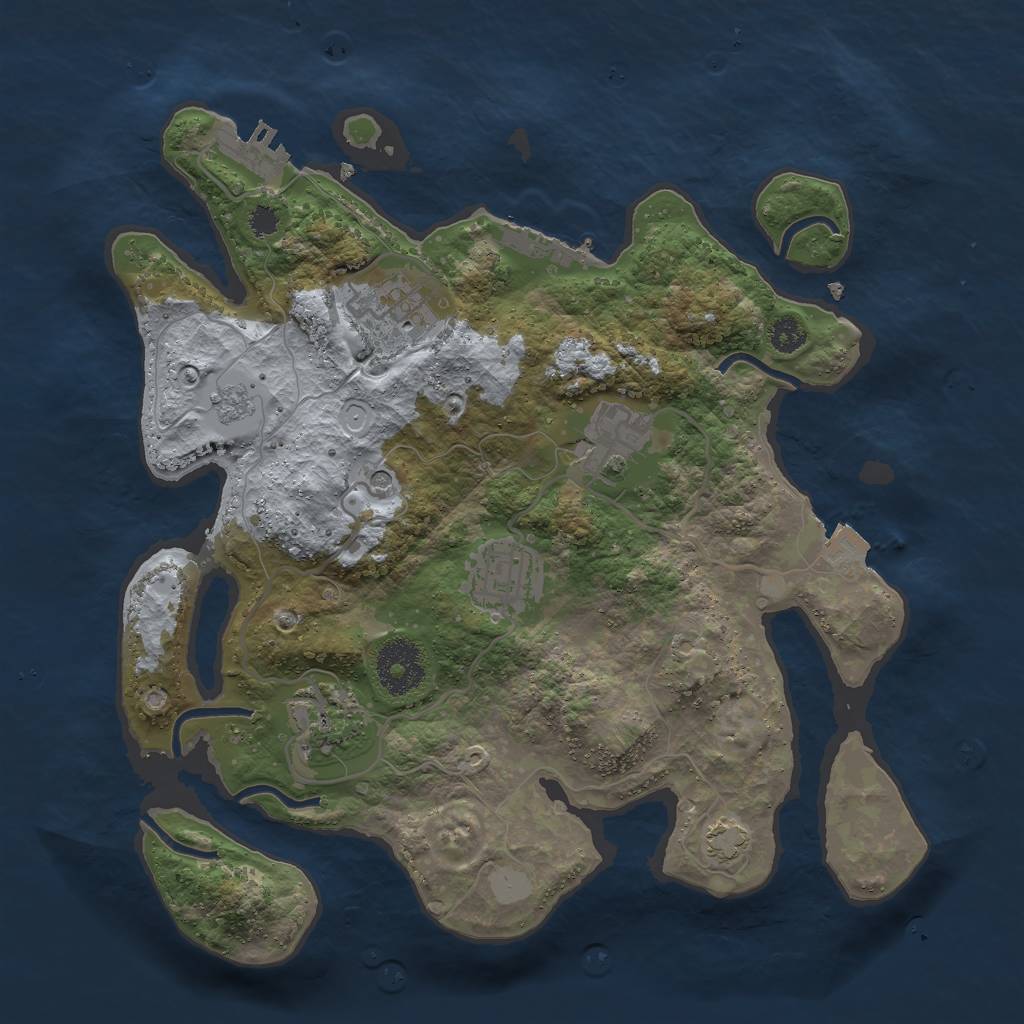 Rust Map: Procedural Map, Size: 3000, Seed: 364480642, 12 Monuments
