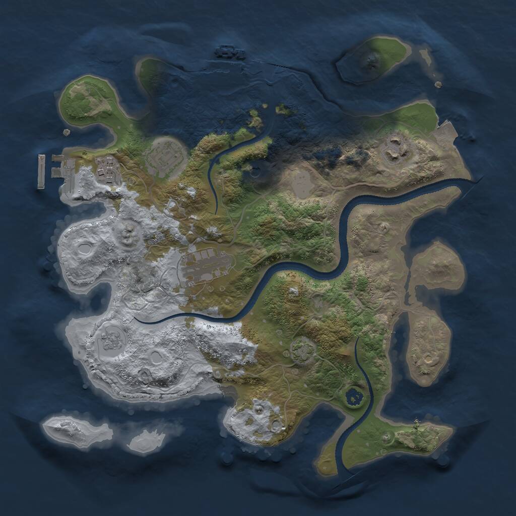 Rust Map: Procedural Map, Size: 3000, Seed: 858928745, 10 Monuments