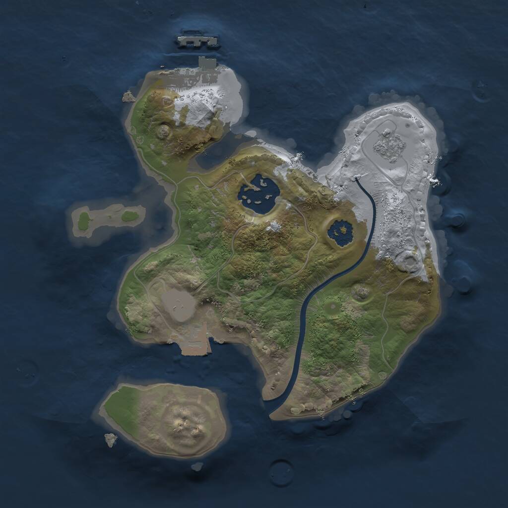 Rust Map: Procedural Map, Size: 2000, Seed: 11775846, 4 Monuments