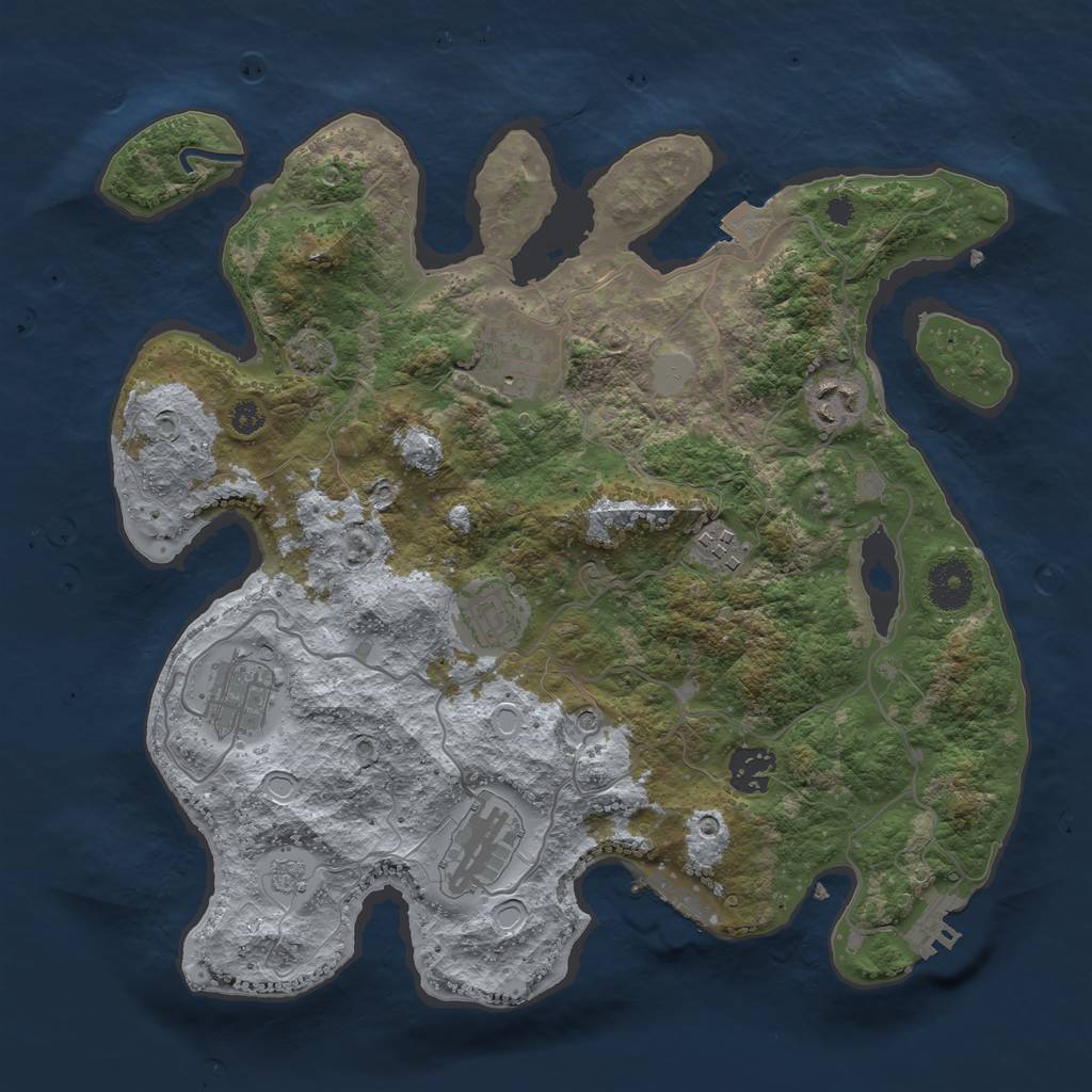 Rust Map: Procedural Map, Size: 3400, Seed: 34318952, 15 Monuments