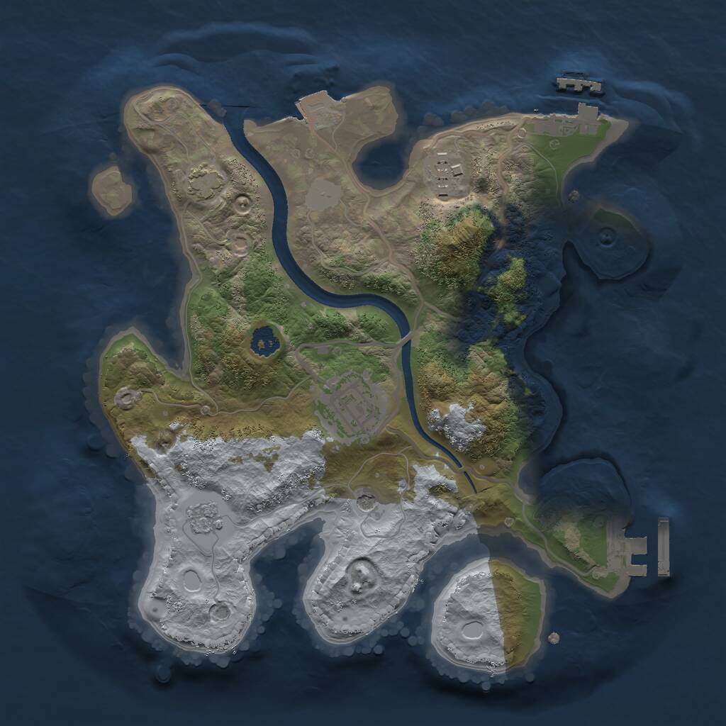 Rust Map: Procedural Map, Size: 2500, Seed: 1223, 8 Monuments