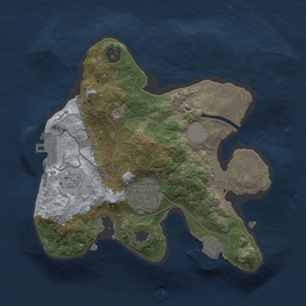 Rust Map: Procedural Map, Size: 2000, Seed: 2117205572, 6 Monuments