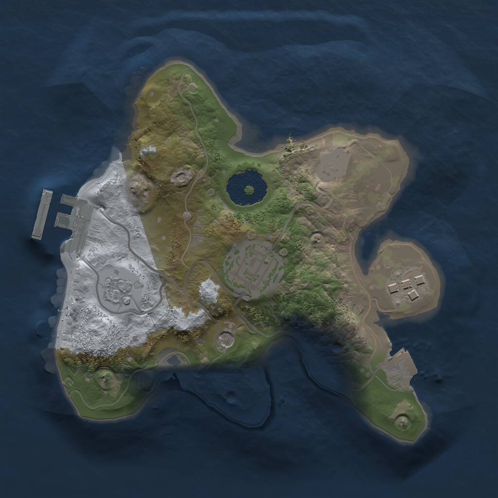 Rust Map: Procedural Map, Size: 2000, Seed: 2117205572, 6 Monuments