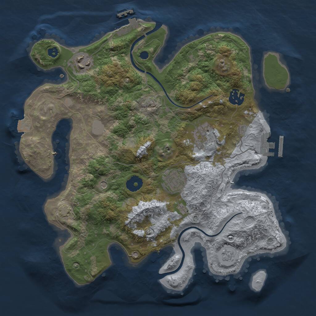 Rust Map: Procedural Map, Size: 3000, Seed: 1731168901, 10 Monuments