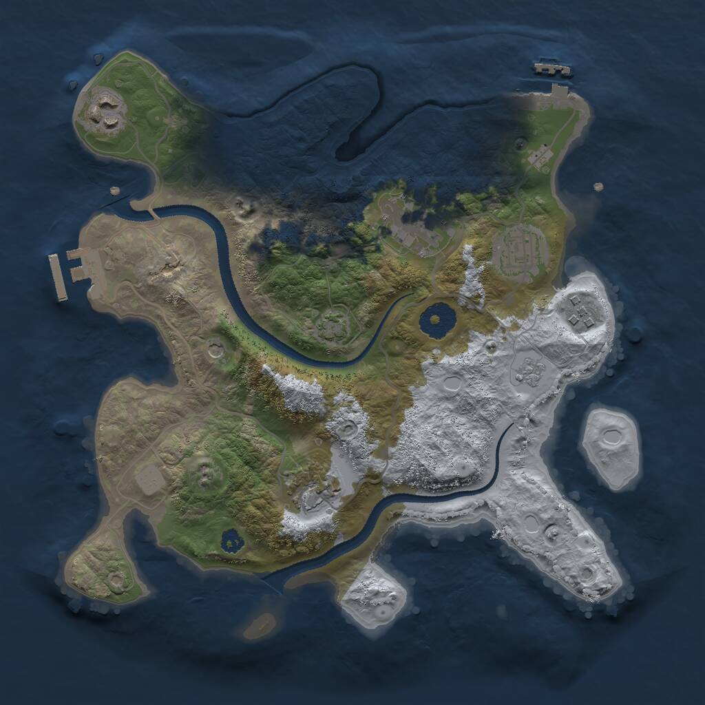 Rust Map: Procedural Map, Size: 3000, Seed: 564238, 11 Monuments