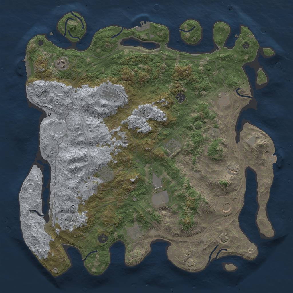 Rust Map: Procedural Map, Size: 4500, Seed: 956346, 19 Monuments