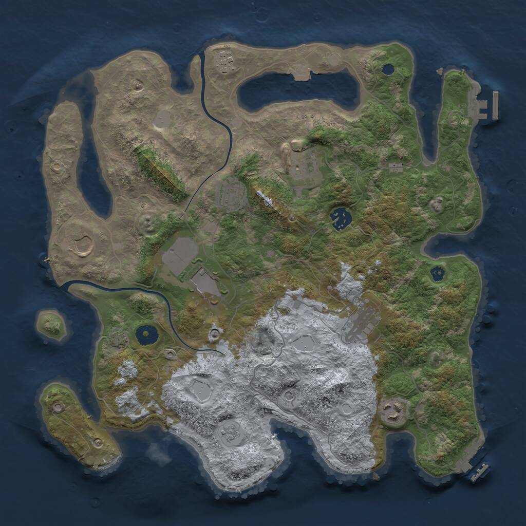 Rust Map: Procedural Map, Size: 3700, Seed: 92762726, 14 Monuments