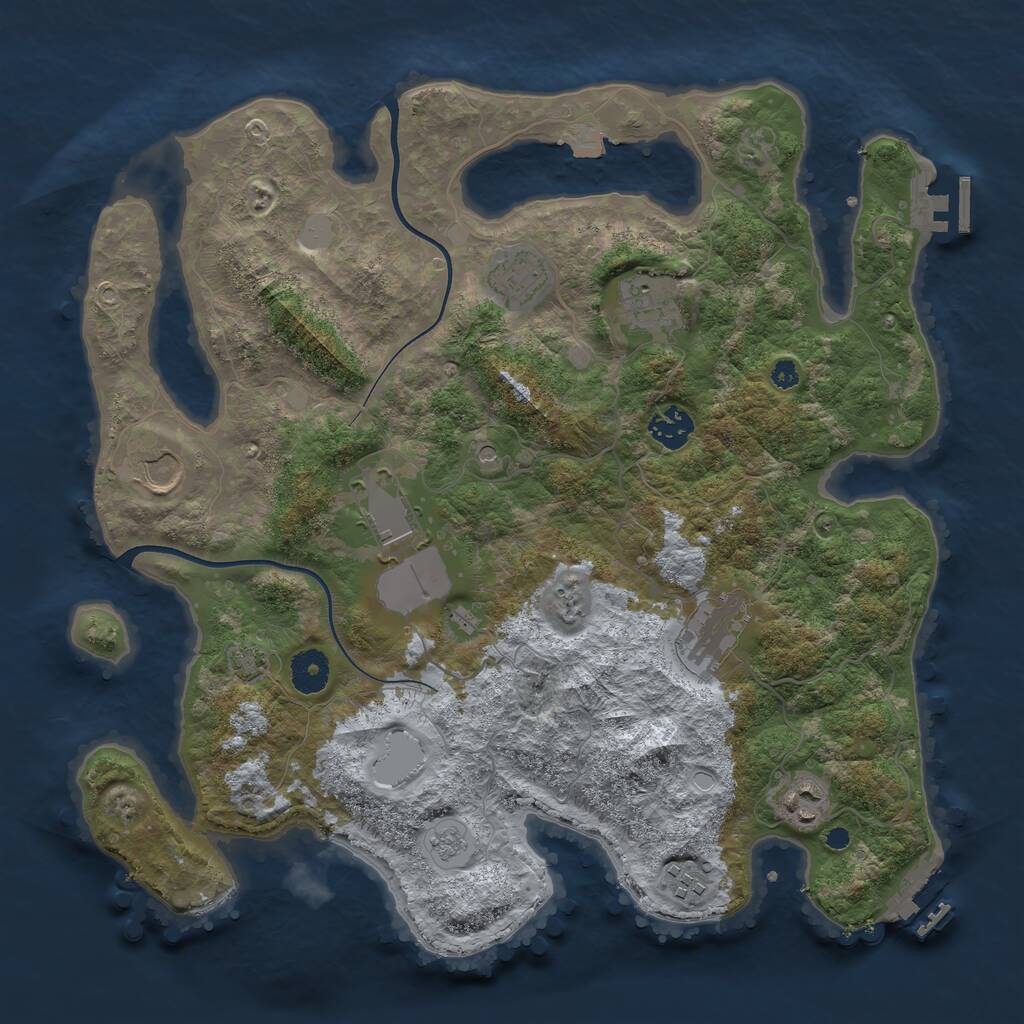 Rust Map: Procedural Map, Size: 3700, Seed: 92762726, 14 Monuments