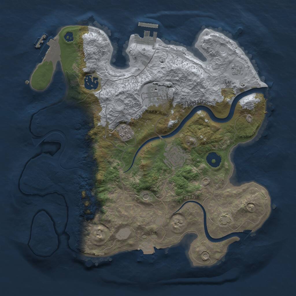 Rust Map: Procedural Map, Size: 3000, Seed: 812272051, 10 Monuments