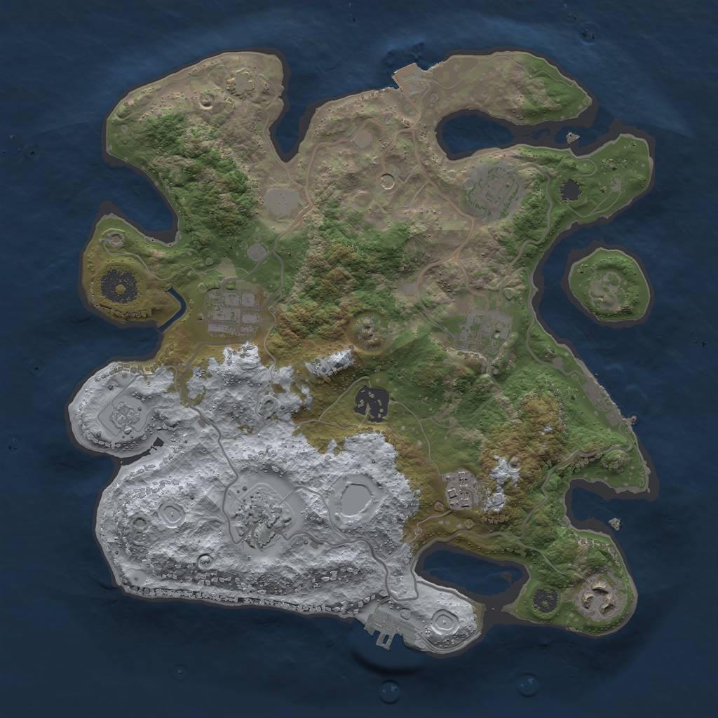 Rust Map: Procedural Map, Size: 3000, Seed: 692698270, 15 Monuments