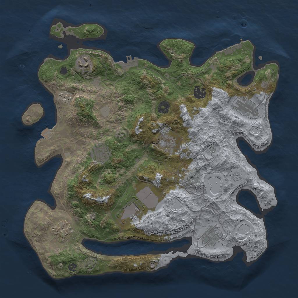 Rust Map: Procedural Map, Size: 3531, Seed: 1038, 17 Monuments