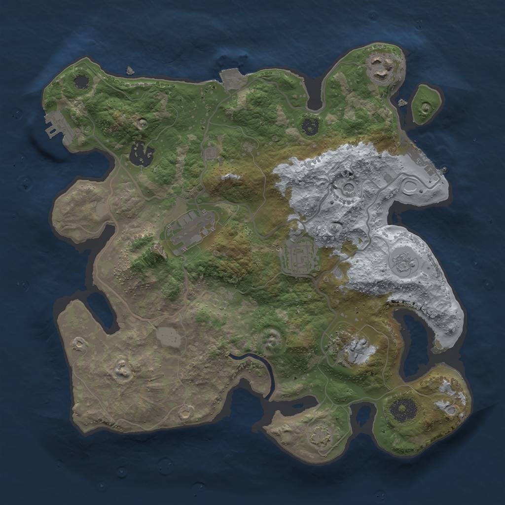 Rust Map: Procedural Map, Size: 3000, Seed: 684679678, 13 Monuments