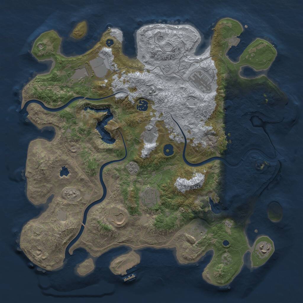 Rust Map: Procedural Map, Size: 4000, Seed: 1215280704, 15 Monuments