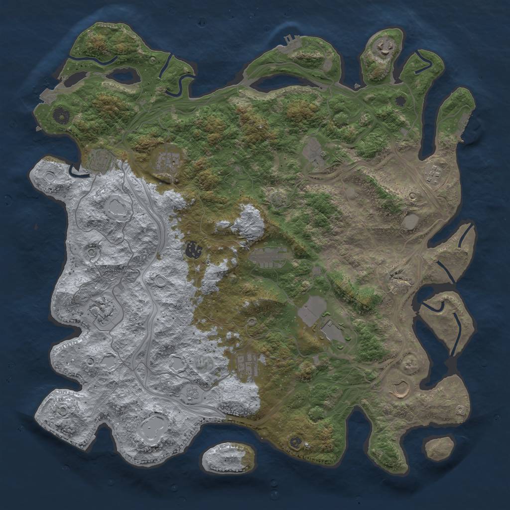 Rust Map: Procedural Map, Size: 4500, Seed: 8345161, 19 Monuments