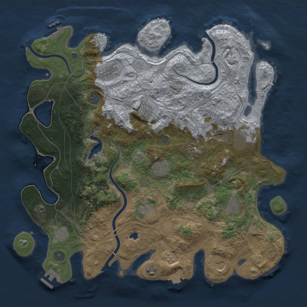 Rust Map: Procedural Map, Size: 4250, Seed: 234566434, 19 Monuments