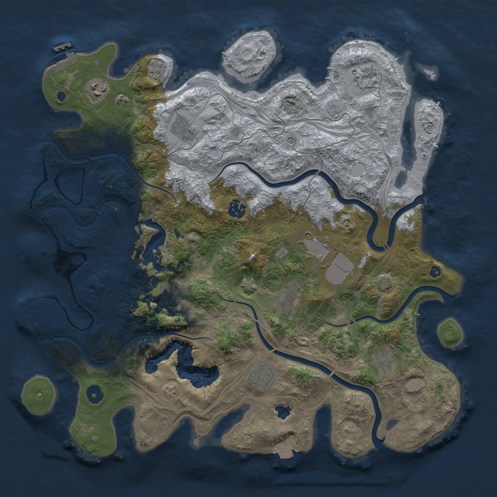 Rust Map: Procedural Map, Size: 4250, Seed: 234566434, 16 Monuments