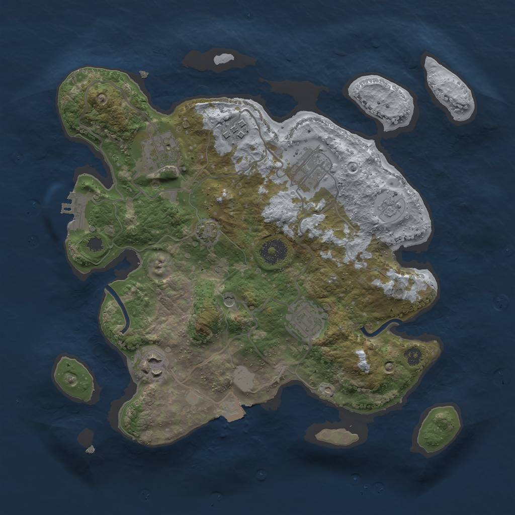 Rust Map: Procedural Map, Size: 3000, Seed: 1772312068, 12 Monuments