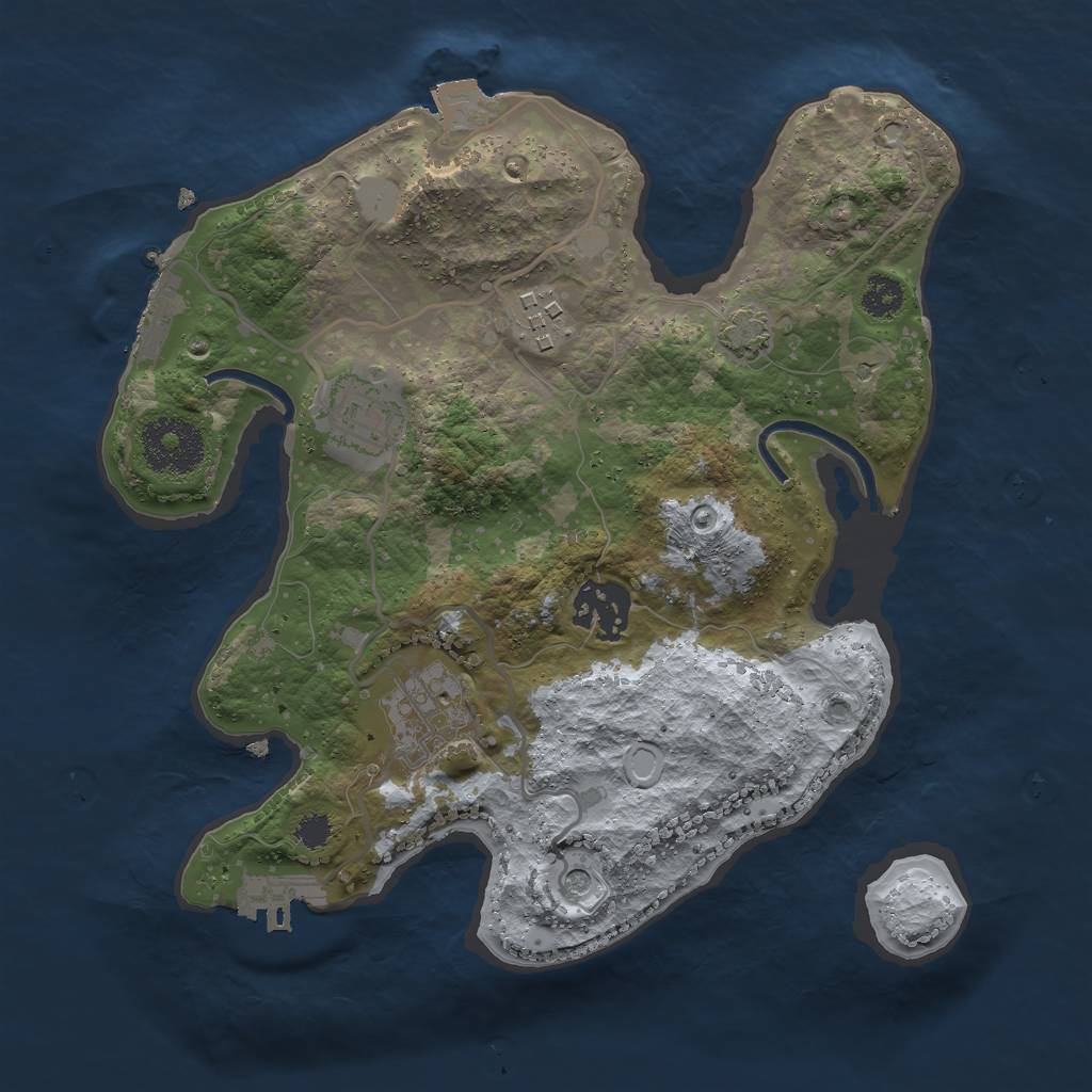Rust Map: Procedural Map, Size: 2700, Seed: 849265201, 11 Monuments