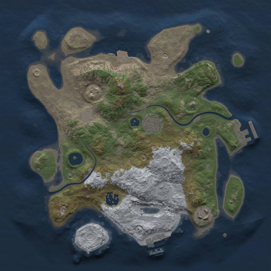 Rust Map: Procedural Map, Size: 3000, Seed: 5839126, 8 Monuments