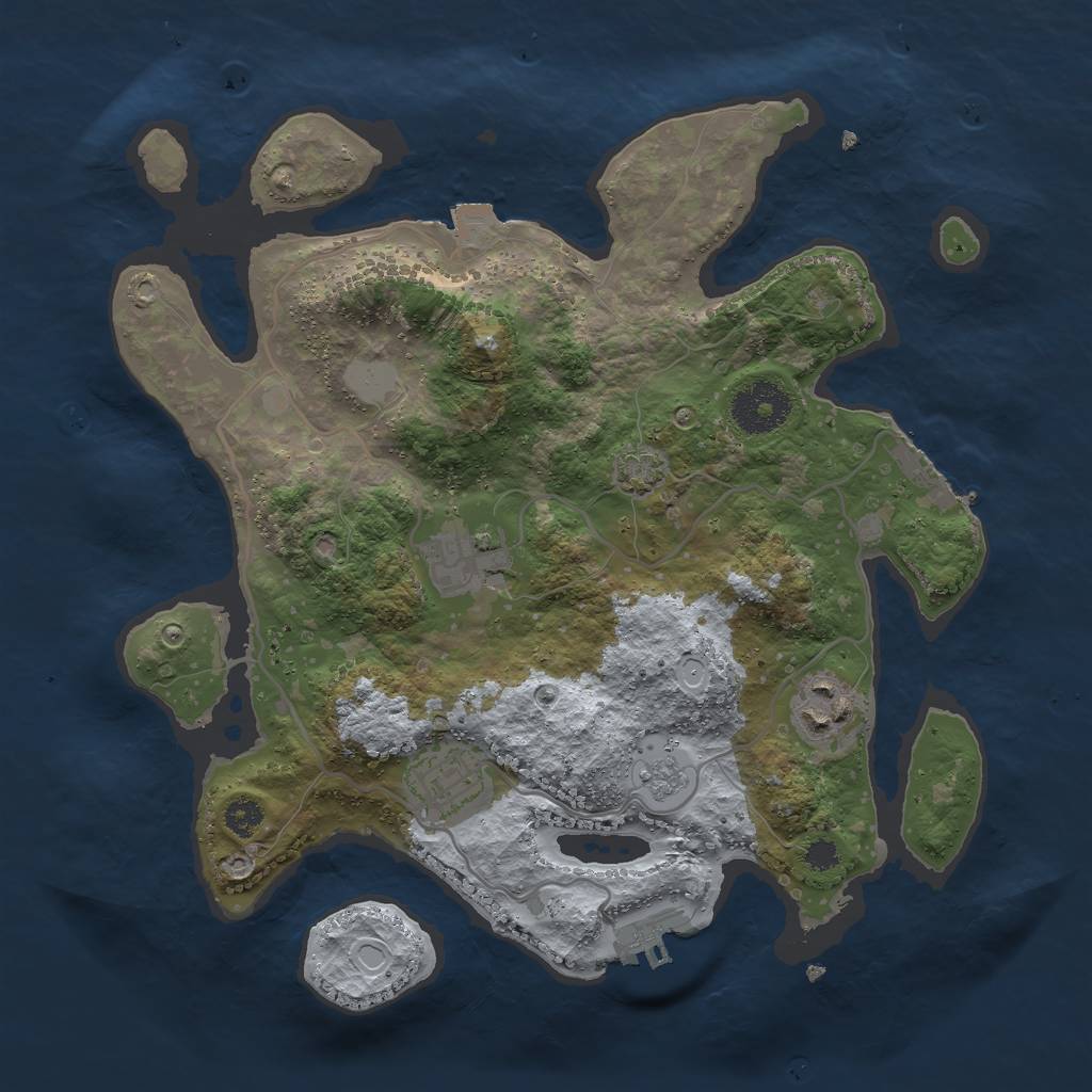 Rust Map: Procedural Map, Size: 3000, Seed: 5839126, 10 Monuments