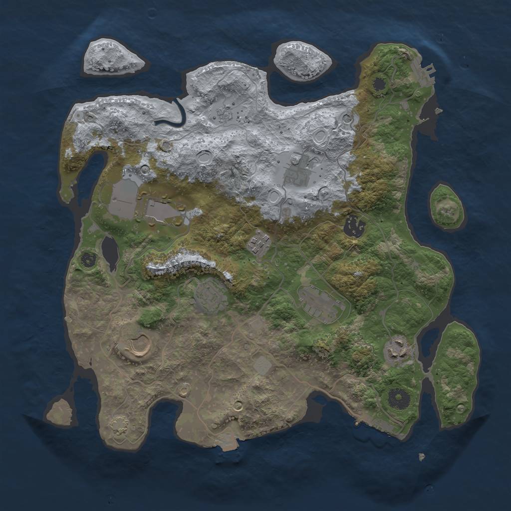 Rust Map: Procedural Map, Size: 3500, Seed: 1528963214, 16 Monuments