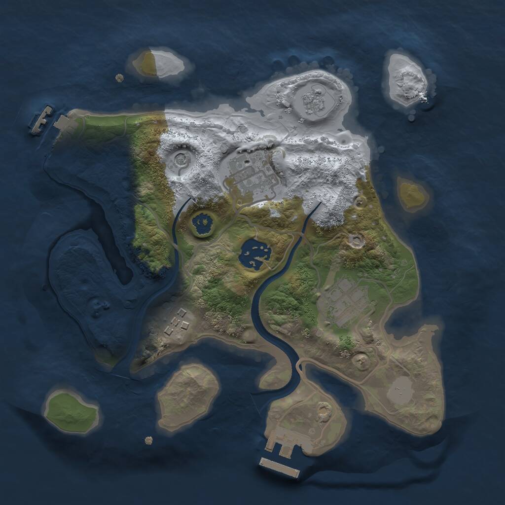 Rust Map: Procedural Map, Size: 2500, Seed: 2012699684, 9 Monuments