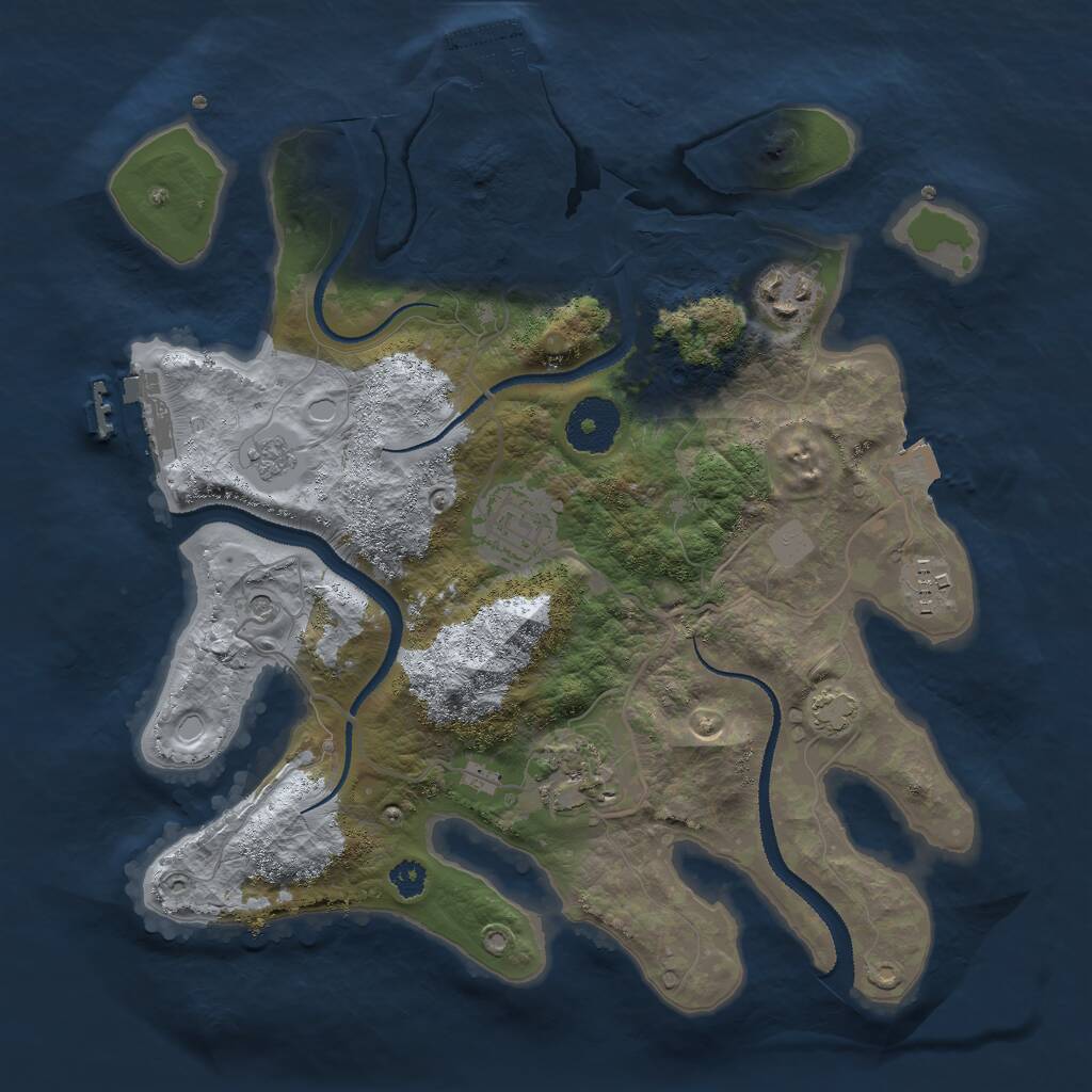 Rust Map: Procedural Map, Size: 3000, Seed: 186276912, 10 Monuments