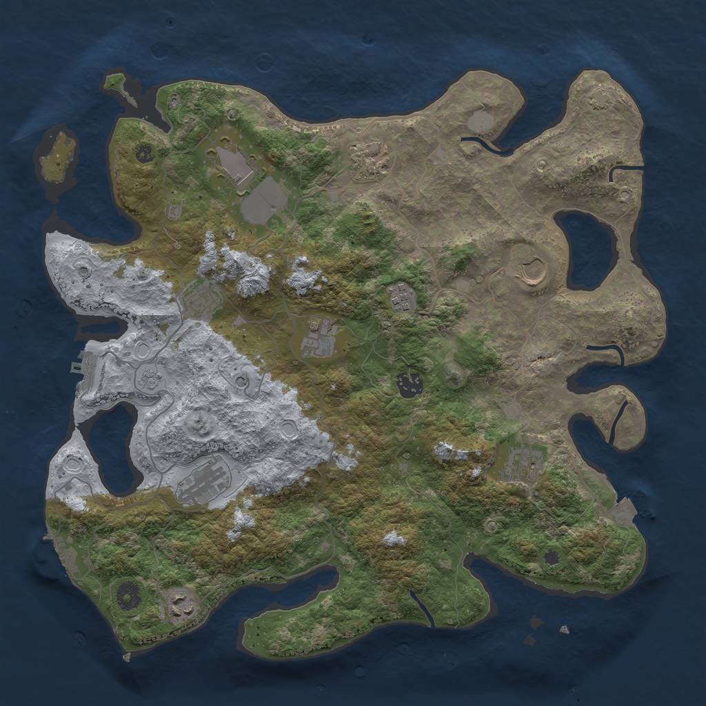 Rust Map: Procedural Map, Size: 3928, Seed: 324567, 18 Monuments