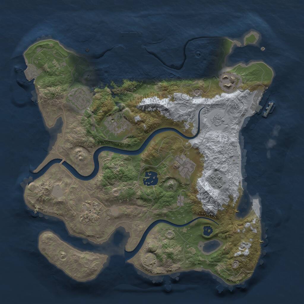 Rust Map: Procedural Map, Size: 3000, Seed: 625792273, 13 Monuments