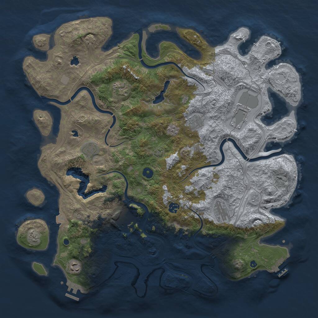 Rust Map: Procedural Map, Size: 4500, Seed: 6437347, 15 Monuments