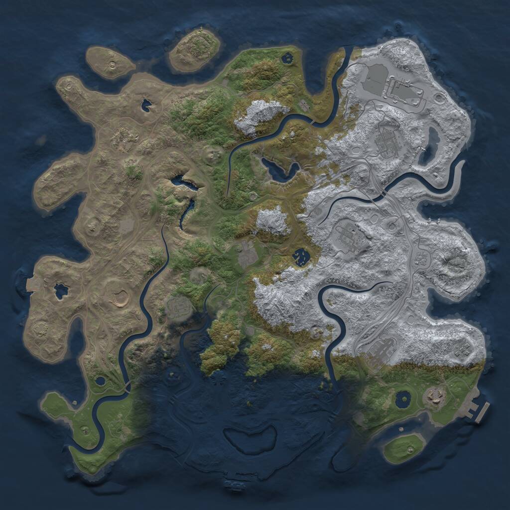 Rust Map: Procedural Map, Size: 4500, Seed: 6785765, 17 Monuments